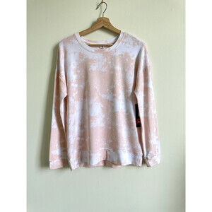 90 DEGREE BY REFLEX women's tie dye modal Sweatshirt Crew Neck In peach size M